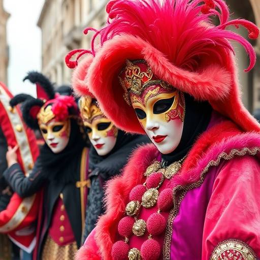 Il Carnevale di Venezia con maschere e costumi tradizionali
