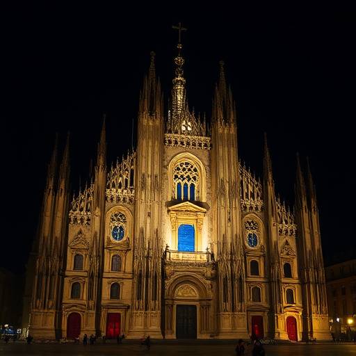 Il Duomo di Milano illuminato di notte