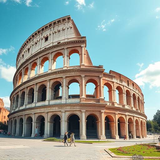 Veduta del Colosseo a Roma, Lazio